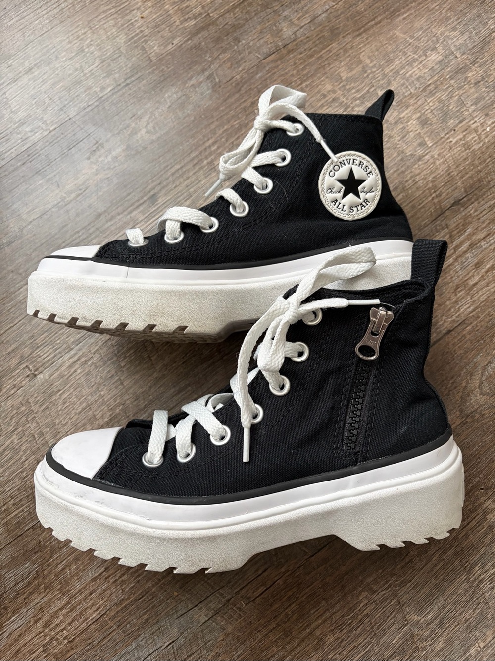 Converse Black & White Platform High-Top Sneaker - Picture 6 of 13